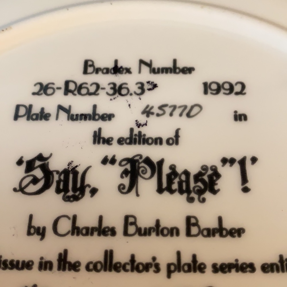 Royal Doulton Say Please decorative plate - Picture 3 of 3